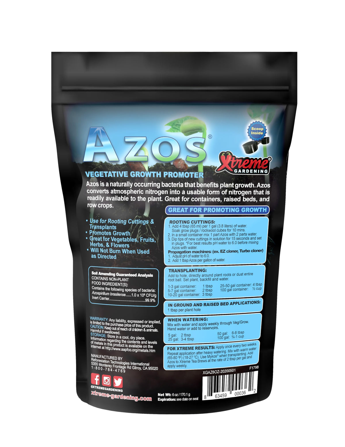 Xtreme Gardening AZOS being applied to plant roots to support early growth and establishment.