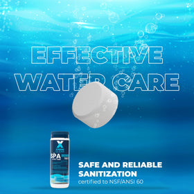 Xtremeclear bromine tablets for spa use promote gentle sanitization with a soft water feel