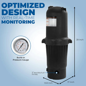 XtremepowerUS 10-15 micron filtration captures fine debris for clear water.