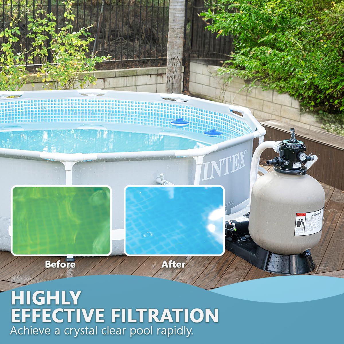 XtremepowerUS 19-inch sand filter tank showcasing durable UV-resistant housing