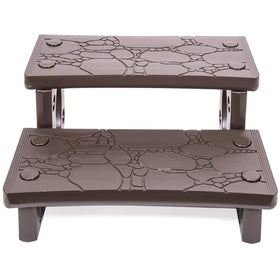 XtremepowerUS 2-Step spa steps mocha durable plastic construction.