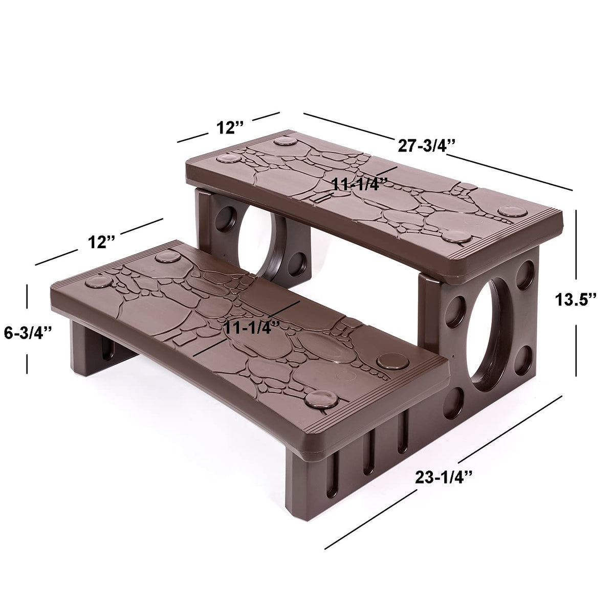XtremepowerUS 2-Step spa steps mocha multipurpose outdoor access.