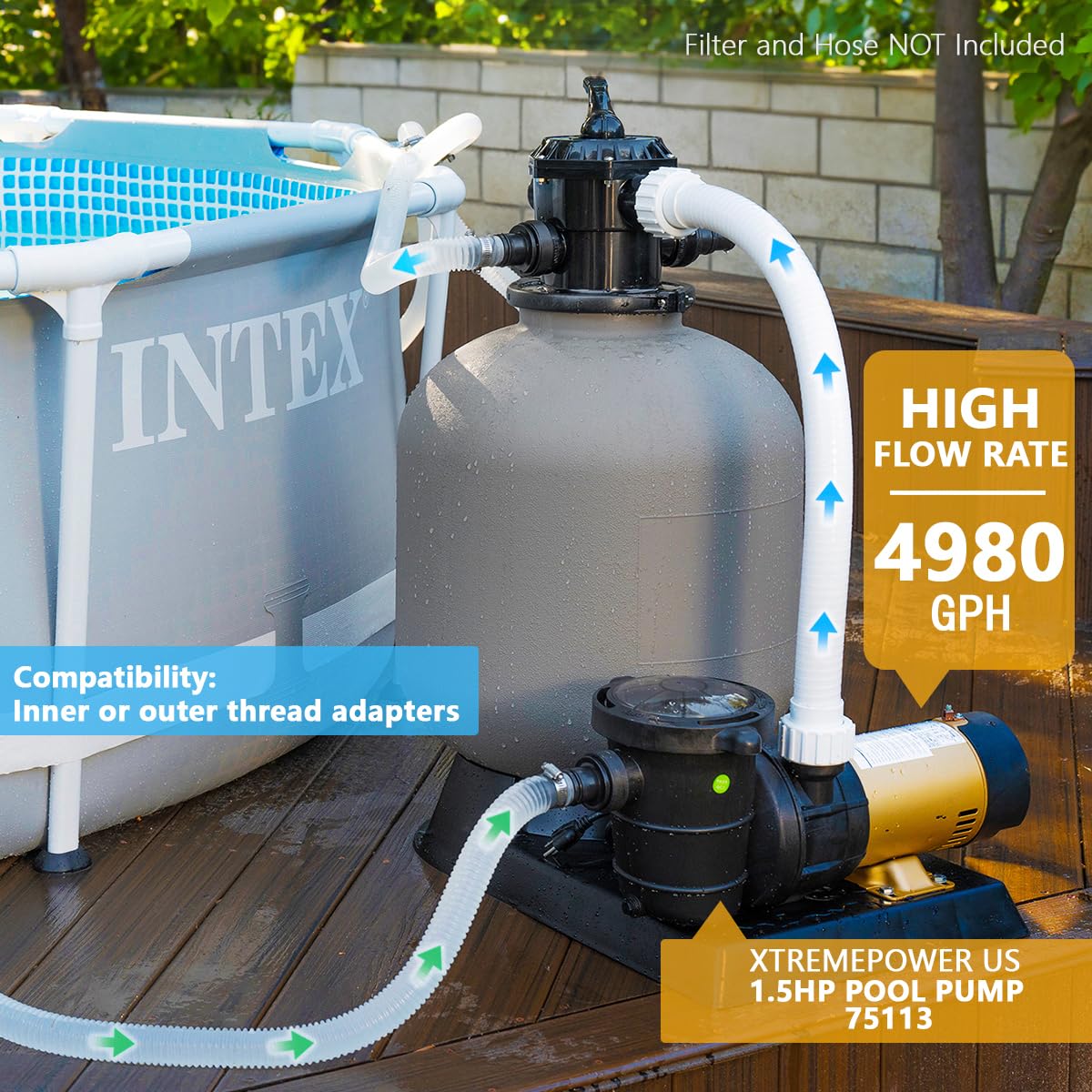 XtremepowerUS 6ft power cord for easy installation and reliable power.