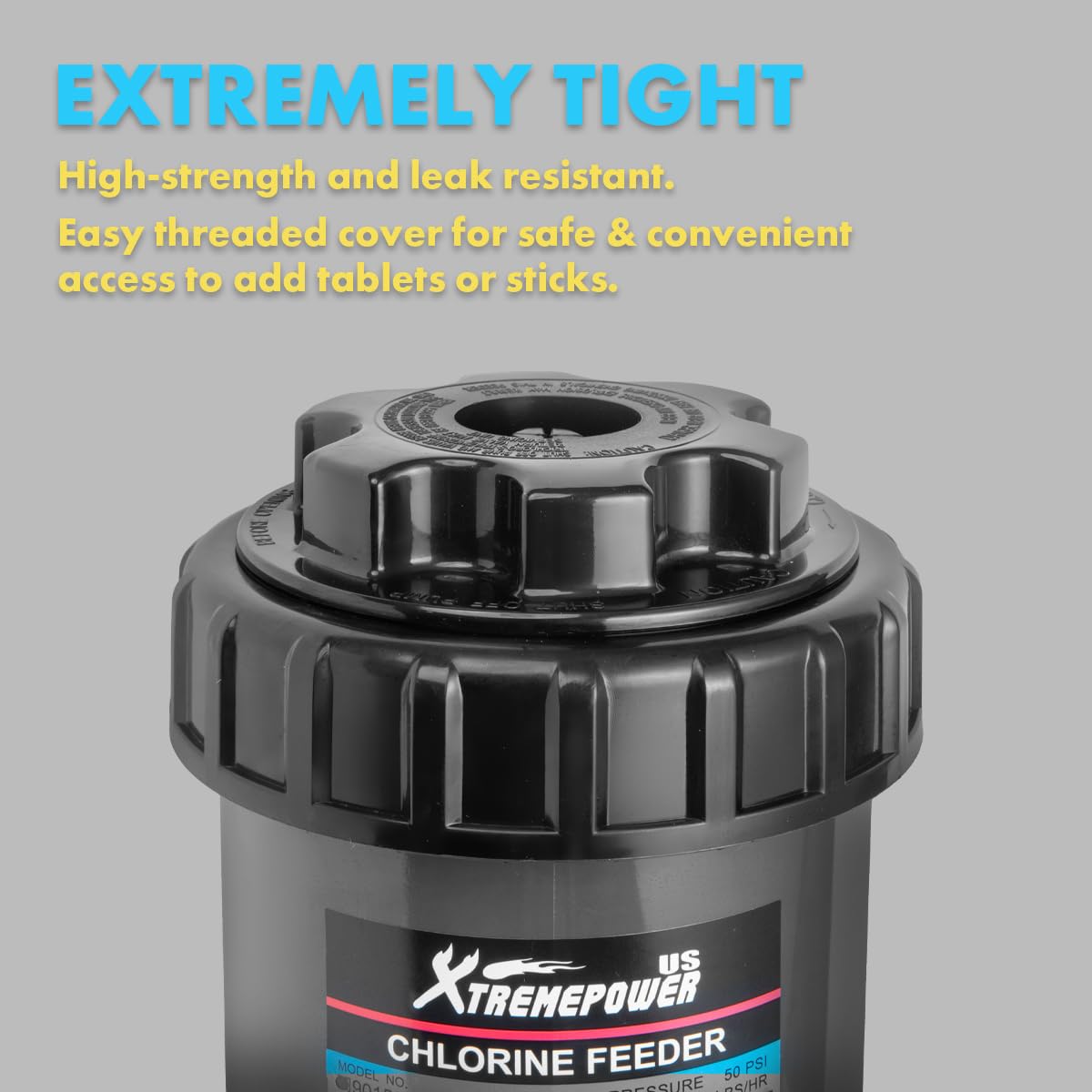 XtremepowerUS chlorinator supports 3-inch slow-dissolve tablets