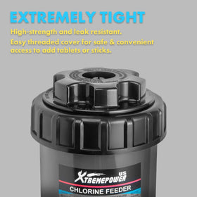 XtremepowerUS chlorinator supports 3-inch slow-dissolve tablets