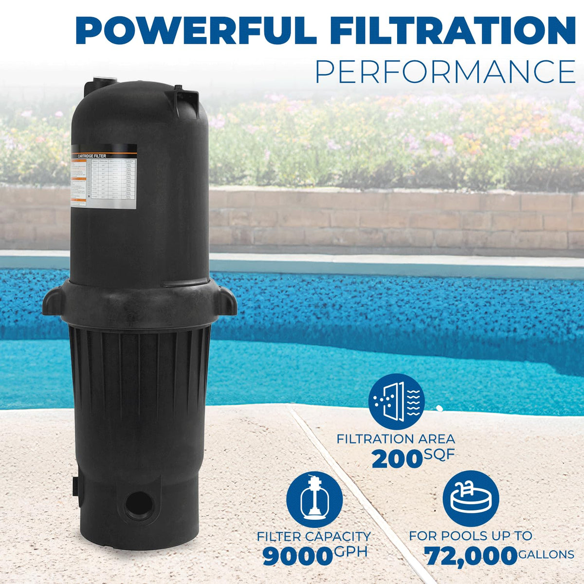 XtremepowerUS in-ground pool filter system offers durable performance for year-round use.