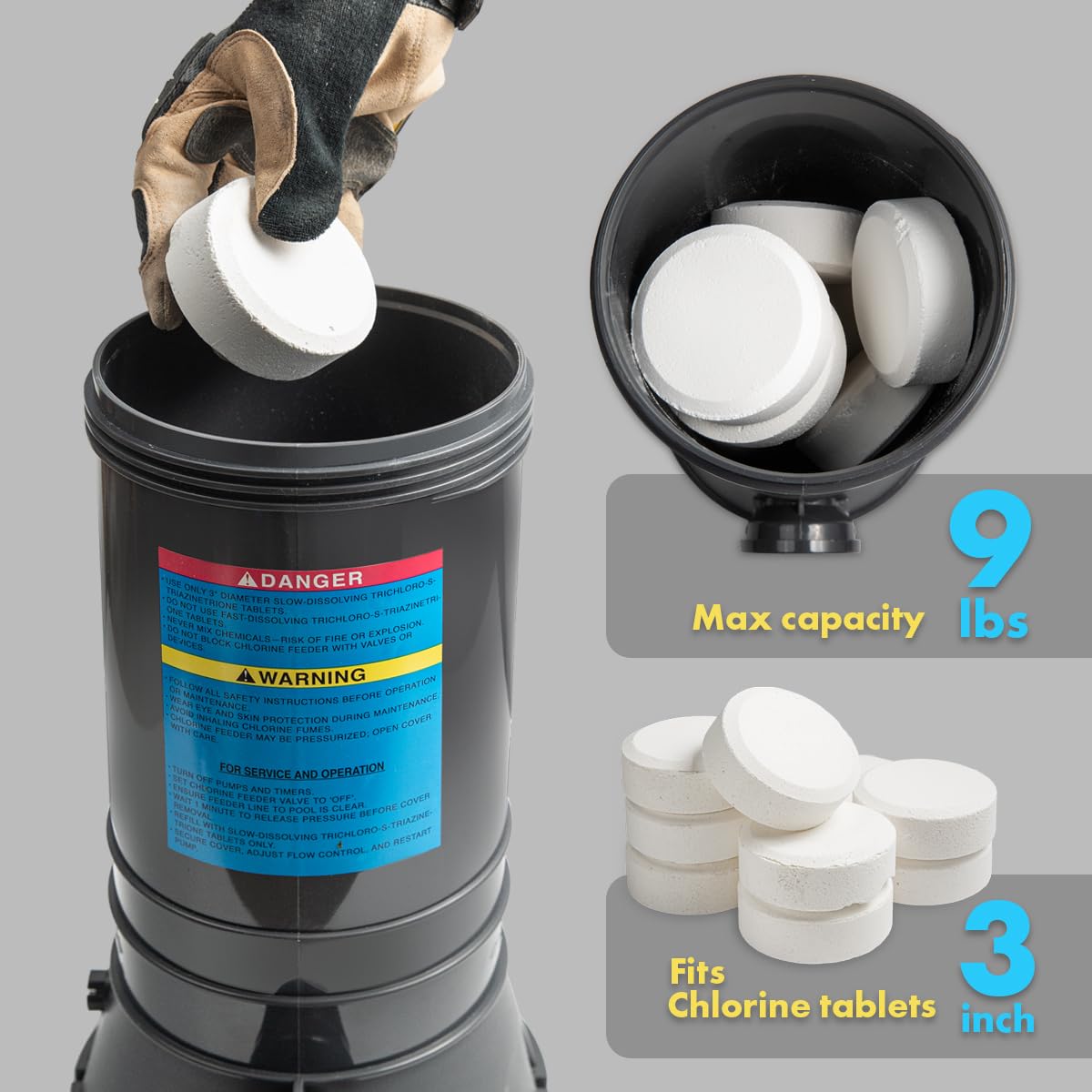XtremepowerUS offline chlorinator tank cap for safe tablet loading