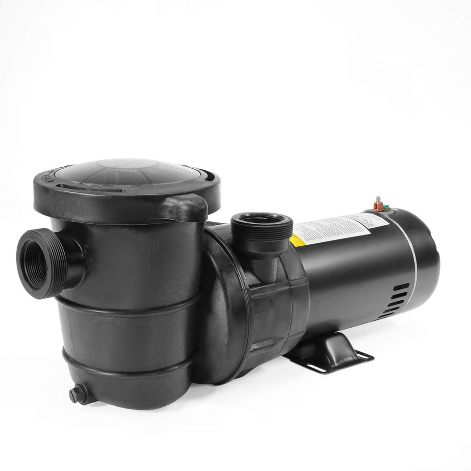 XtremepowerUS pool pump front view showing compact, sturdy design for above-ground setups