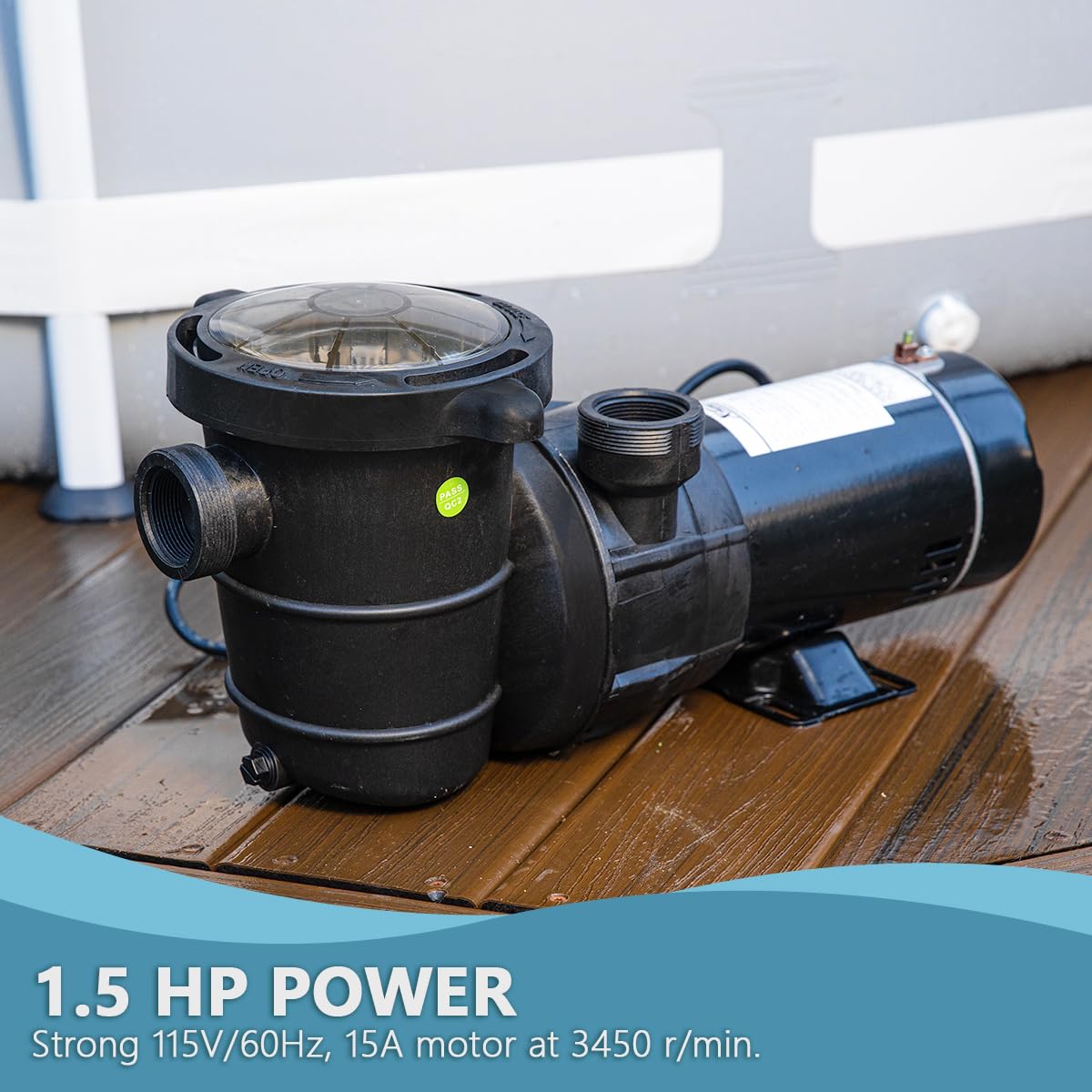 XtremepowerUS pool pump large strainer basket for easy debris removal during operation