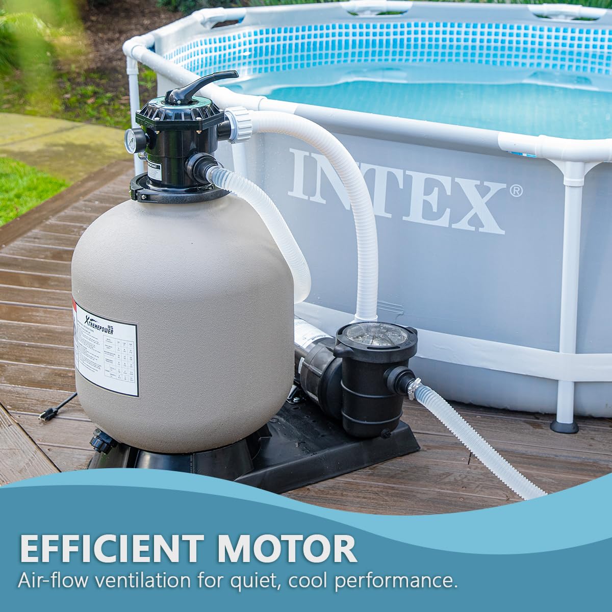 XtremepowerUS pool pump see-through lid for quick inspection of debris