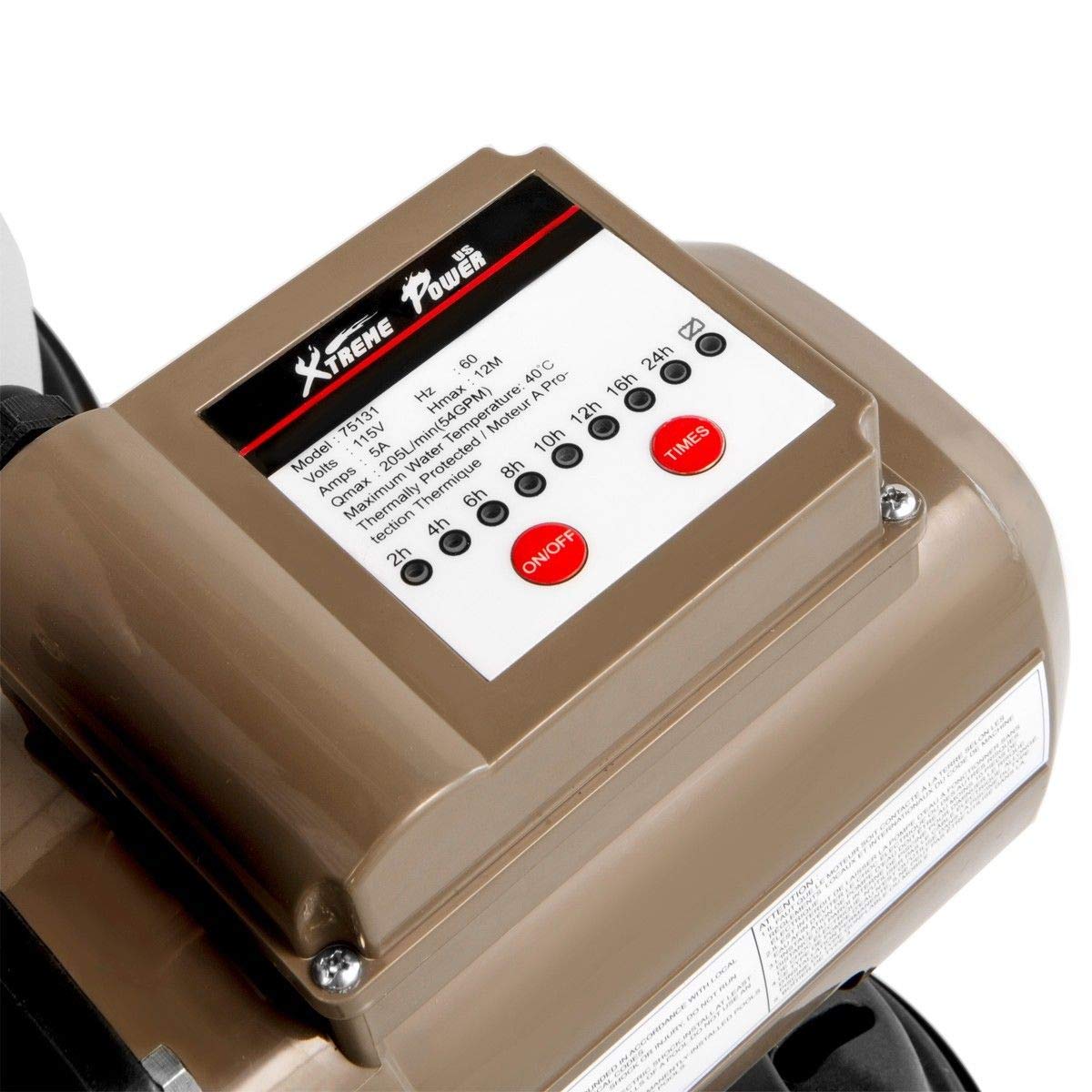 XtremepowerUS pressure gauge and view window for quick filtration checks