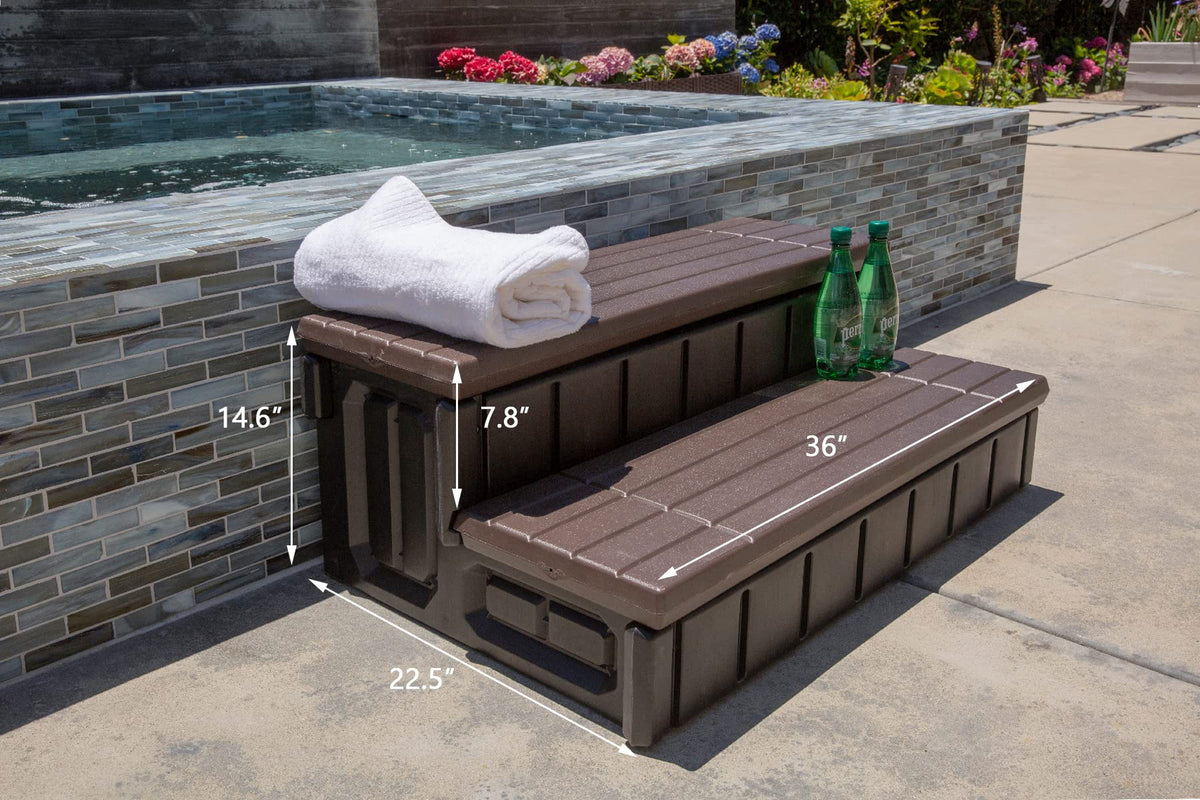 XtremepowerUS versatile step for indoor and outdoor spa setups