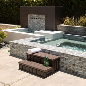 XtremepowerUS spa step in two-tone brown and black