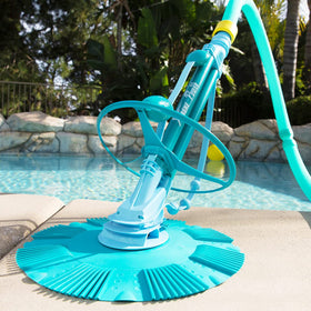 XtremepowerUS wall-climber pool cleaner tackles walls for thorough coverage.