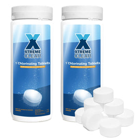 XtremepowerUS Xtremeclear 1inch chlorine tabs bottle for steady weekly pool sanitation