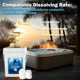 XtremepowerUS XtremeClear tabs dissolving slowly to extend pool maintenance intervals