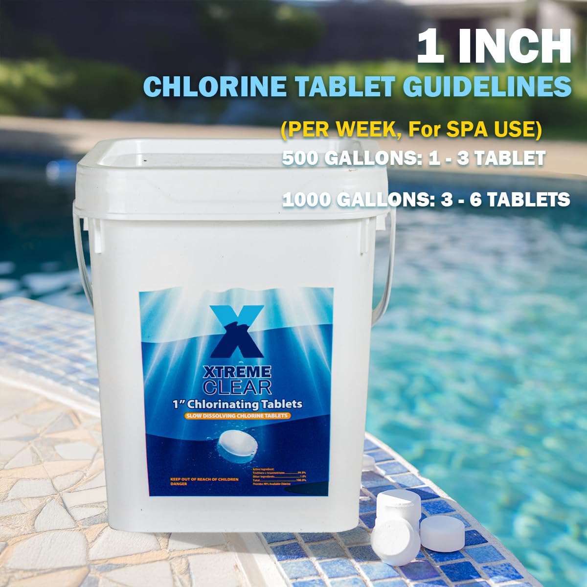 XtremepowerUS XtremeClear sun-stabilized tablets resist UV chlorine burn-off