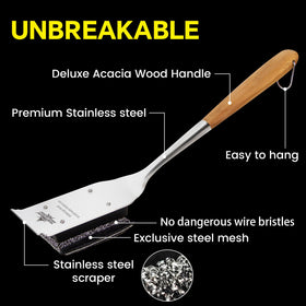 XUDAKAIXIN bristle-free design with long handle for safer grilling cleanup