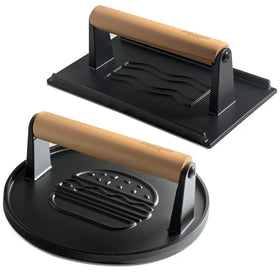 XUDAKAIXIN cast-iron smash burger press round-grooved delivers even searing