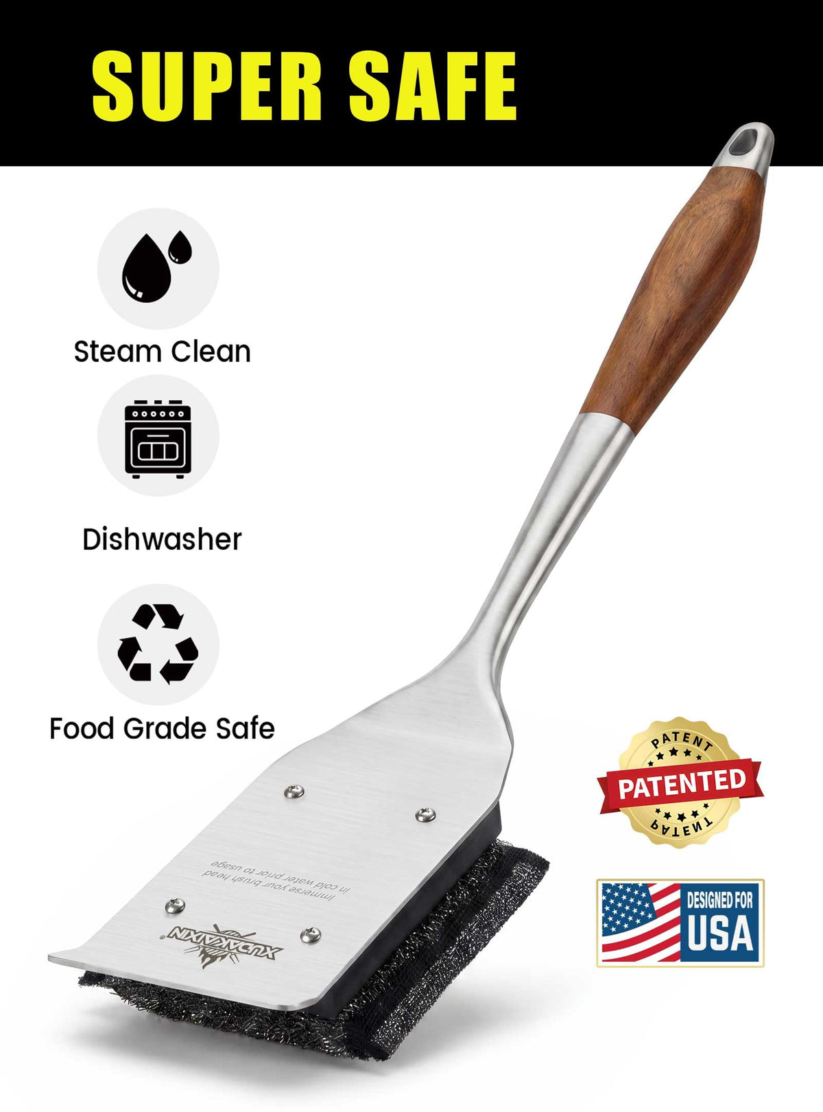 XUDAKAIXIN core foam steam-activated cleaner demonstrates powerful, safe grill cleaning.