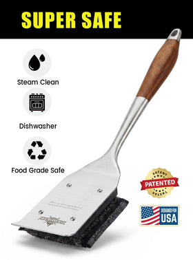 XUDAKAIXIN core foam steam-activated cleaner demonstrates powerful, safe grill cleaning.