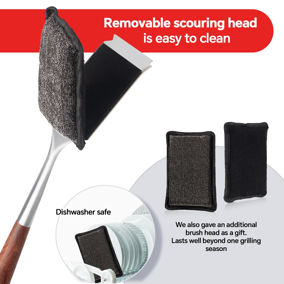 XUDAKAIXIN dishwasher-safe brush head for quick cleanup