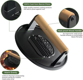 Ergonomic handle provides secure grip during patty smashing