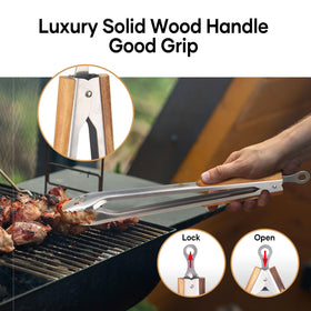 XUDAKAIXIN extended wood handle keeps hands away from heat