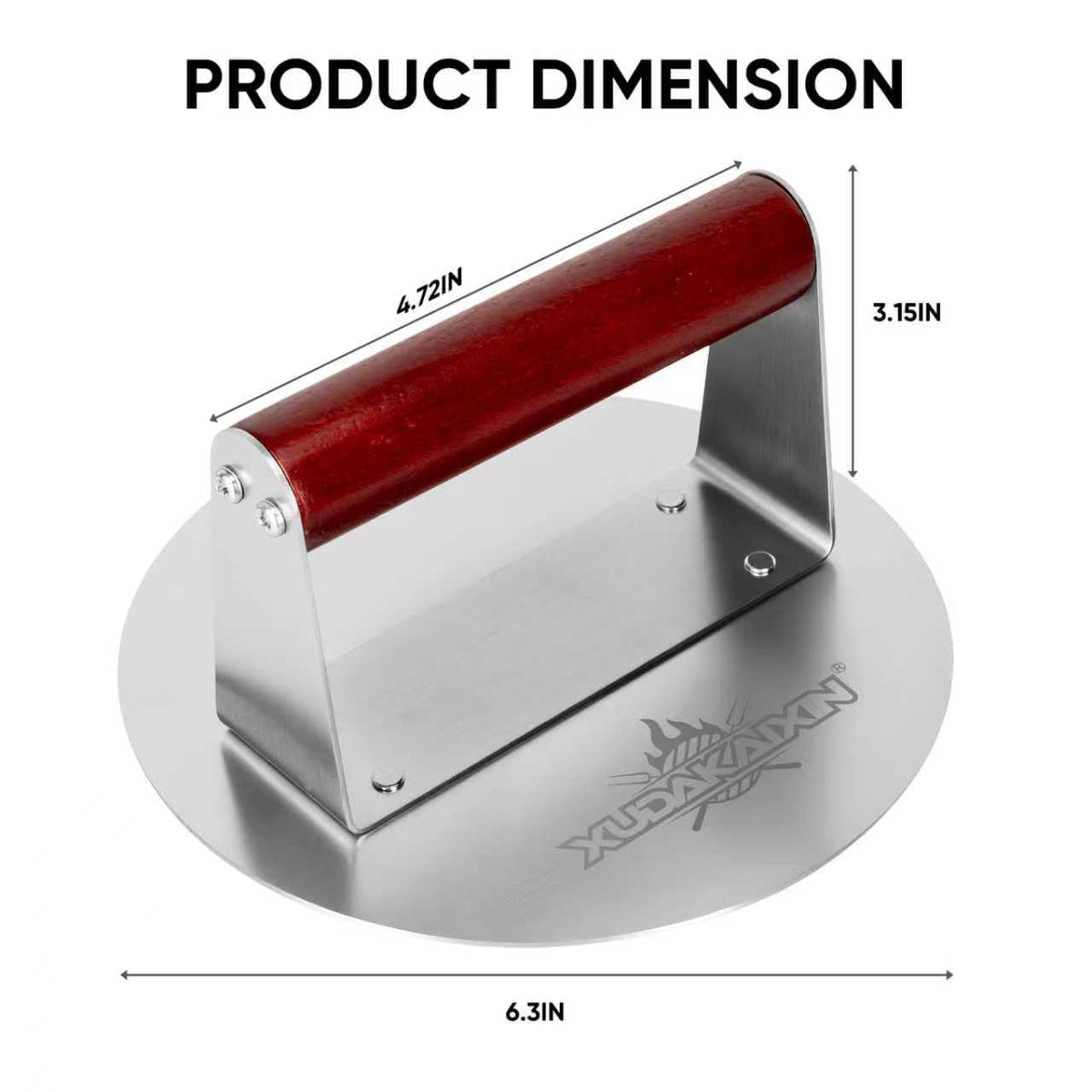 XUDAKAIXIN press features an ergonomic wooden handle for comfortable use.