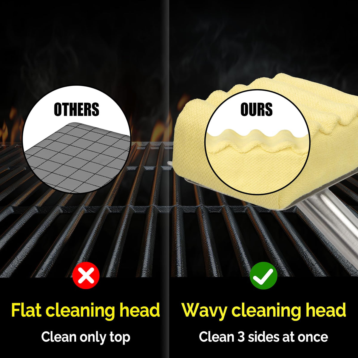 XUDAKAIXIN long handle keeps hands away from heat during grilling sessions.