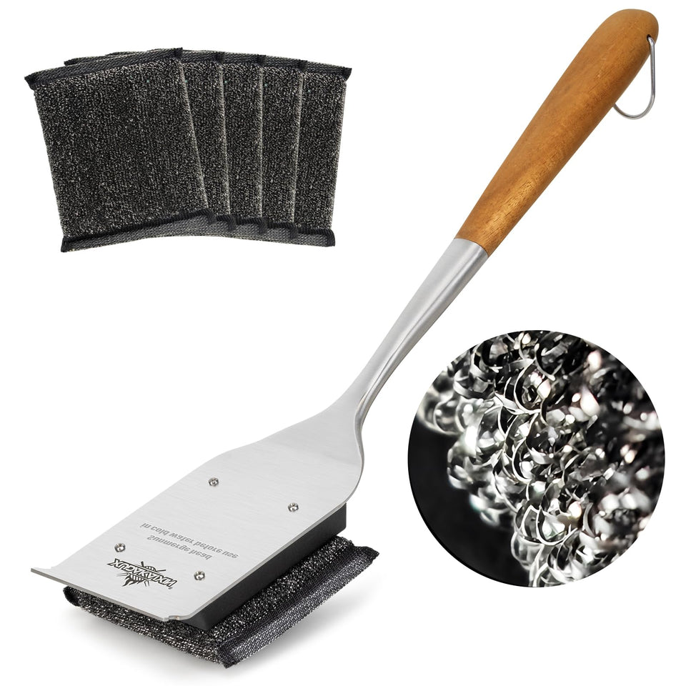 XUDAKAIXIN grill brush steam cleaner top view with bristle-free safety