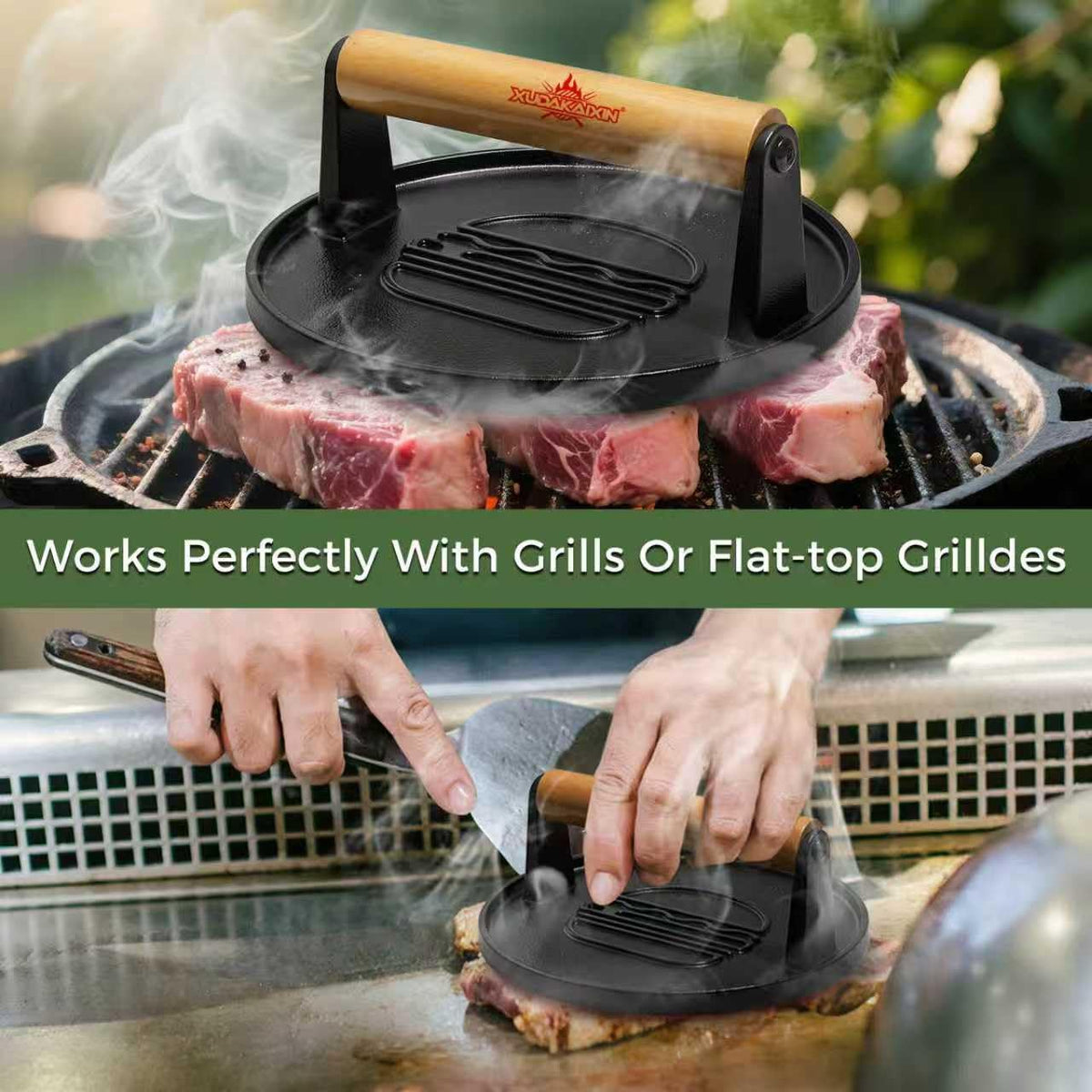 Heavy-duty cast iron construction for lasting performance at high heat