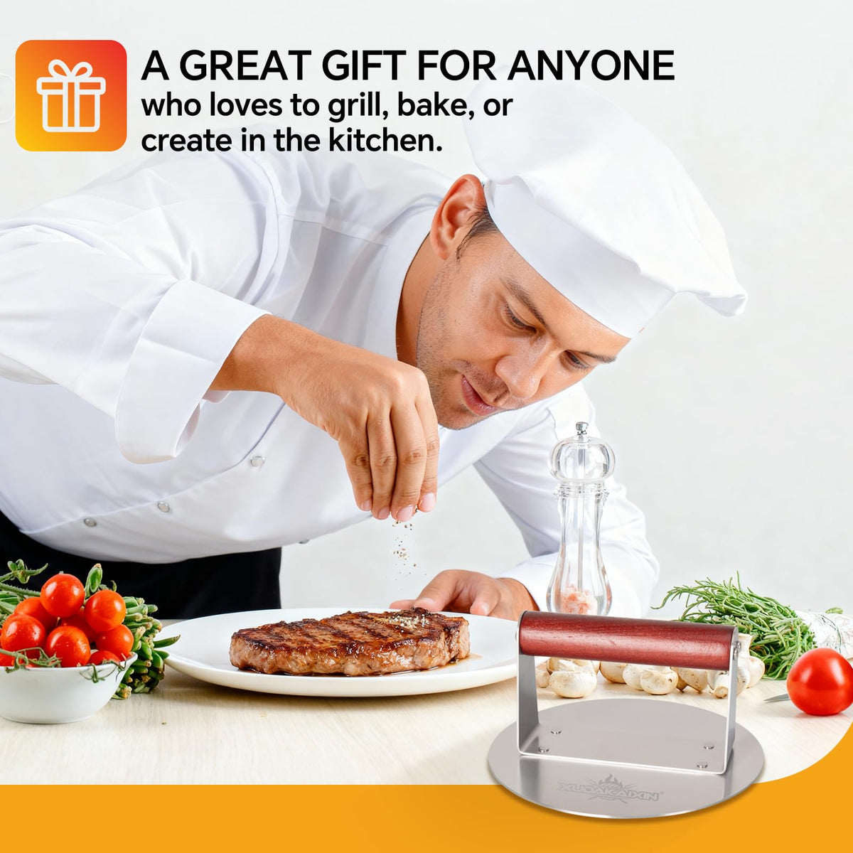 XUDAKAIXIN burger press is ideal for camping and home barbecues.