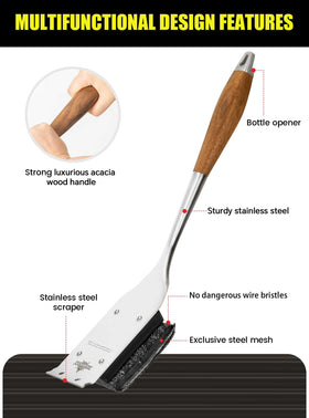 XUDAKAIXIN long-handle design keeps hands away from heat during grilling.