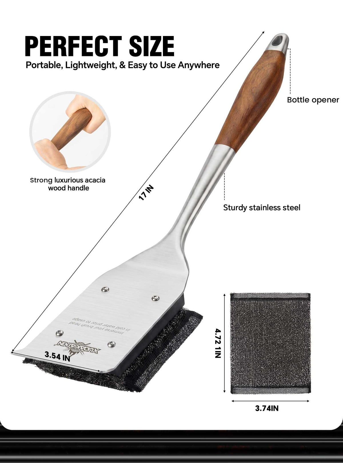 Outdoor grill cleaning on balcony or campsite with XUDAKAIXIN