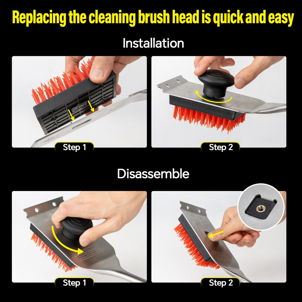 XUDAKAIXIN nylon bristles provide heat resistance and safe cleaning.