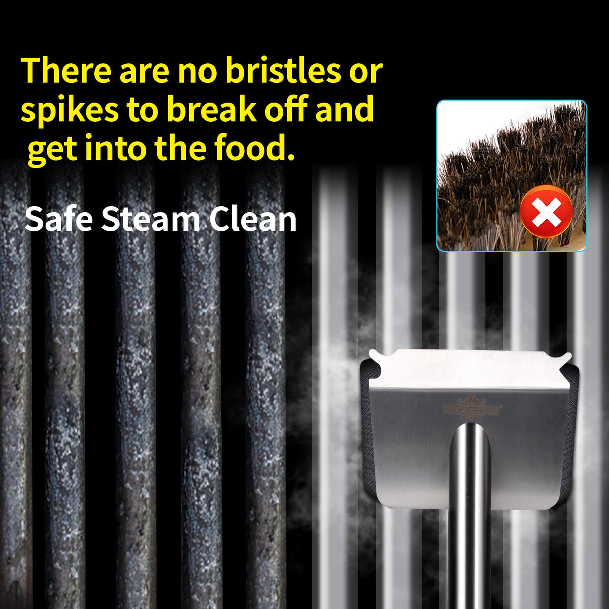 XUDAKAIXIN Steam Brush Dishwasher-Safe Head for quick maintenance.