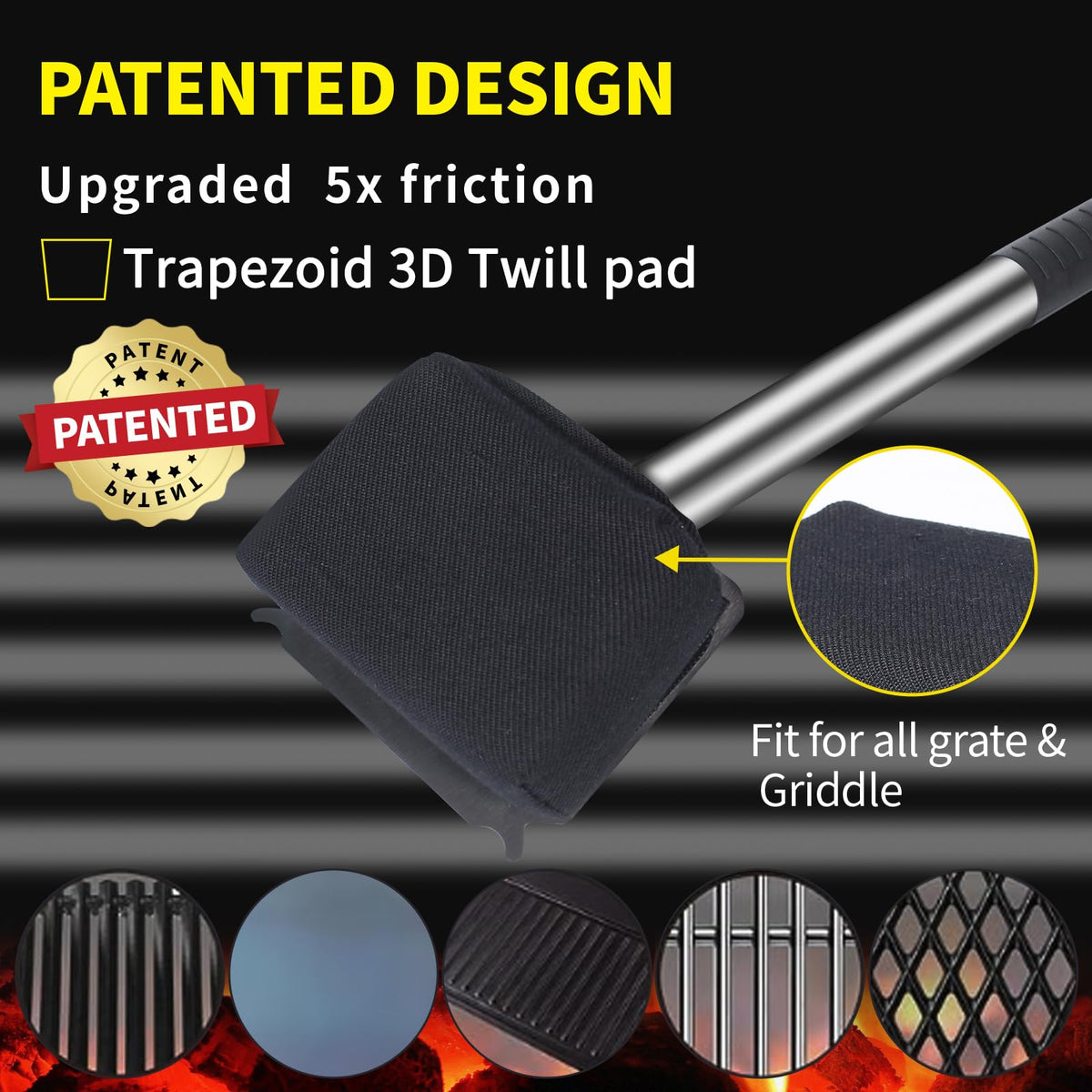 XUDAKAIXIN Steam Brush Long Handle keeps hands away from heat.