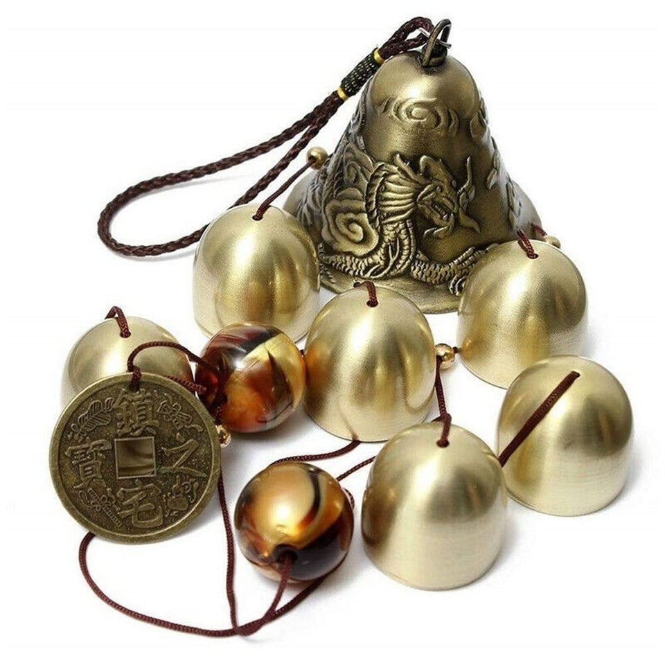 XUJIQI Lucky Wind Chimes dragon bell hanging in garden for good luck.