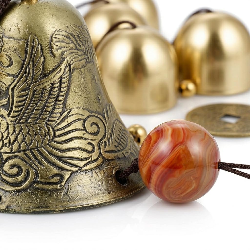 XUJIQI six-bell wind chime dragon design with clear tones.