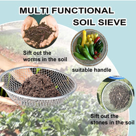 XULIFU galvanised sieve offers durable performance for heavy gardening tasks.