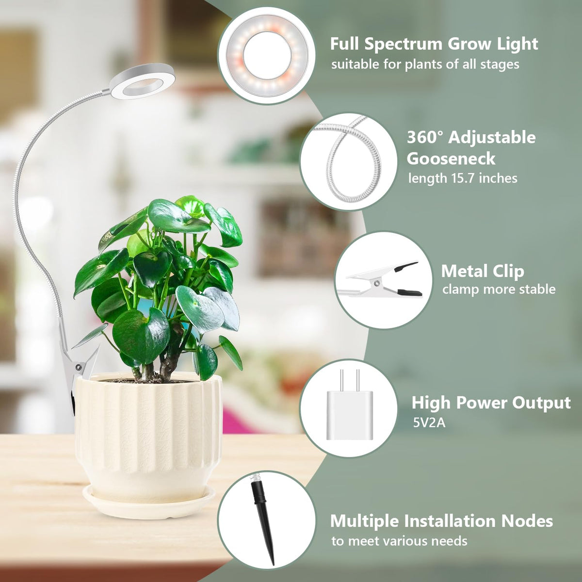 Xuligron pot-clip or soil-insert design fits versatile setups.