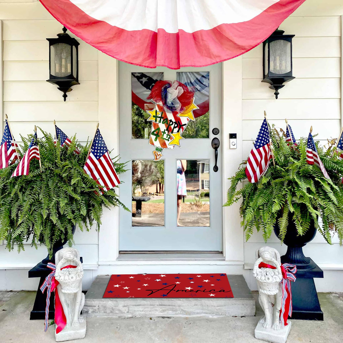 Xumuyin 17x29 festival door mat adds color and festive charm.