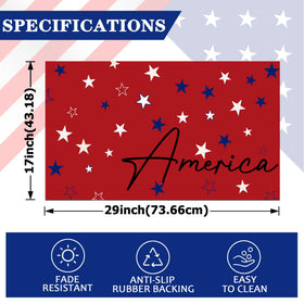 Xumuyin Independence Day red welcome mat adds curb appeal and is easy to clean.