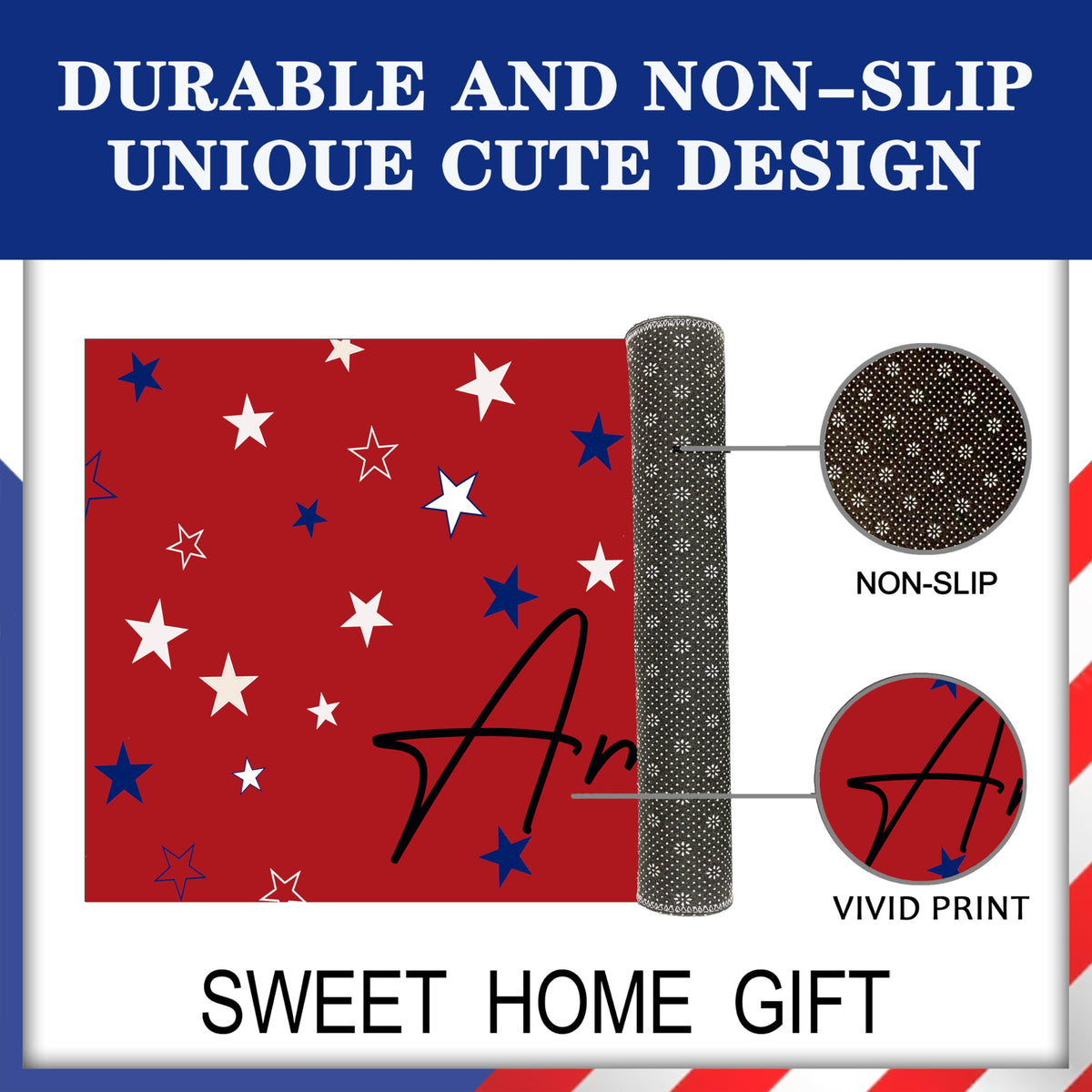 Xumuyin non-slip rubber backing door mat stays in place on any entryway.
