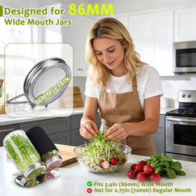 XUNWKONGG sprouting kit angled drain stand for minimal mess on the counter.