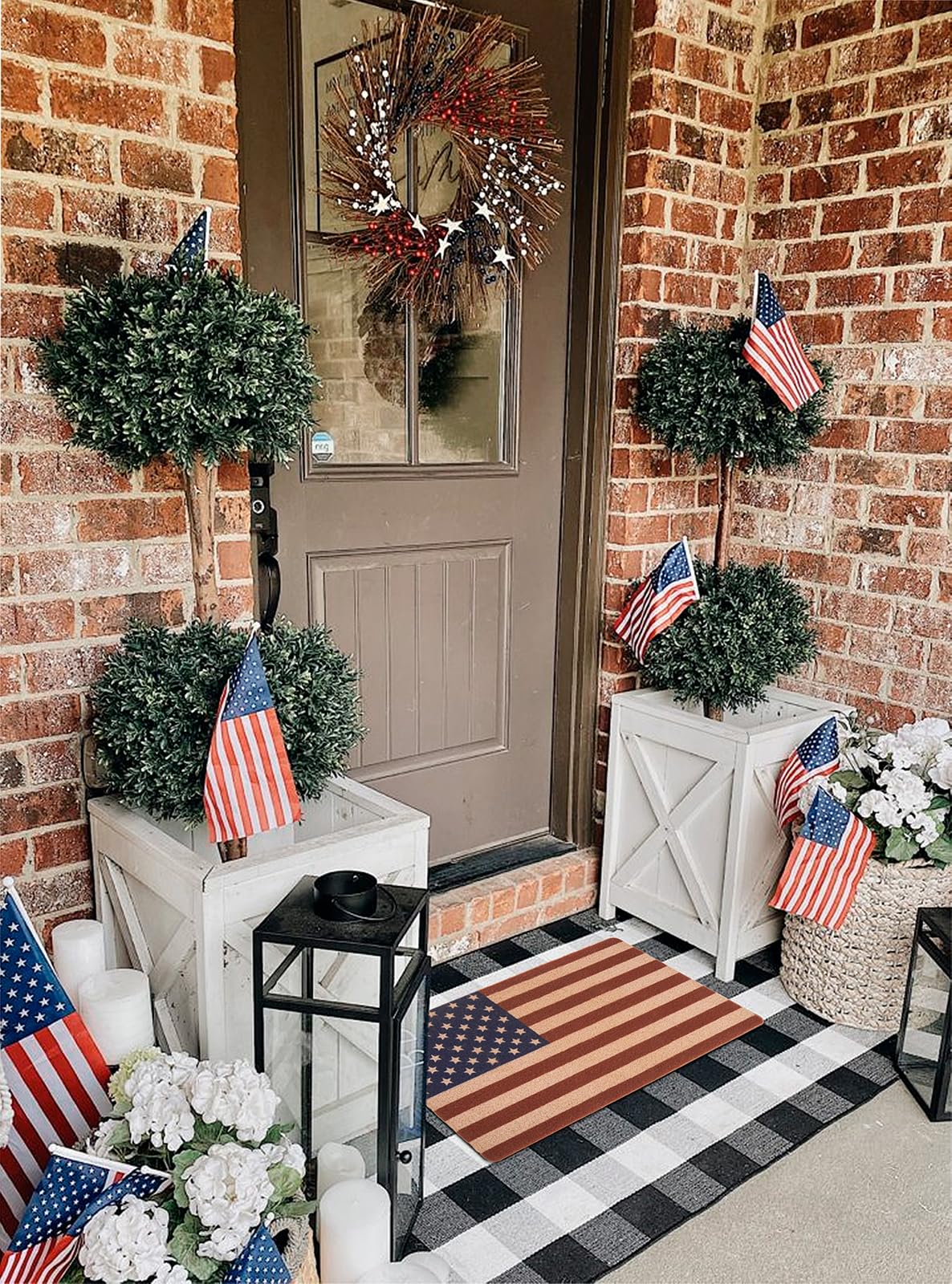 XuoAz Independence Day decor door mat for stylish home entries.