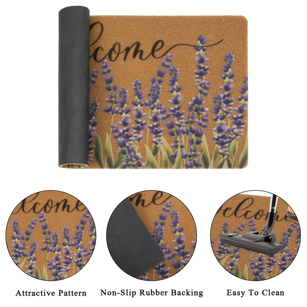 XuoAz non-slip backing mat keeps entryways stable during busy foot traffic.