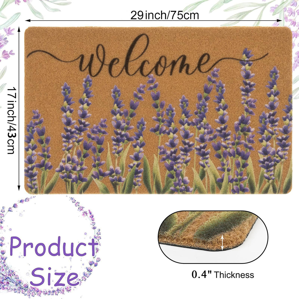 XuoAz spring floral door mat adds charm to entryways and welcomes guests.