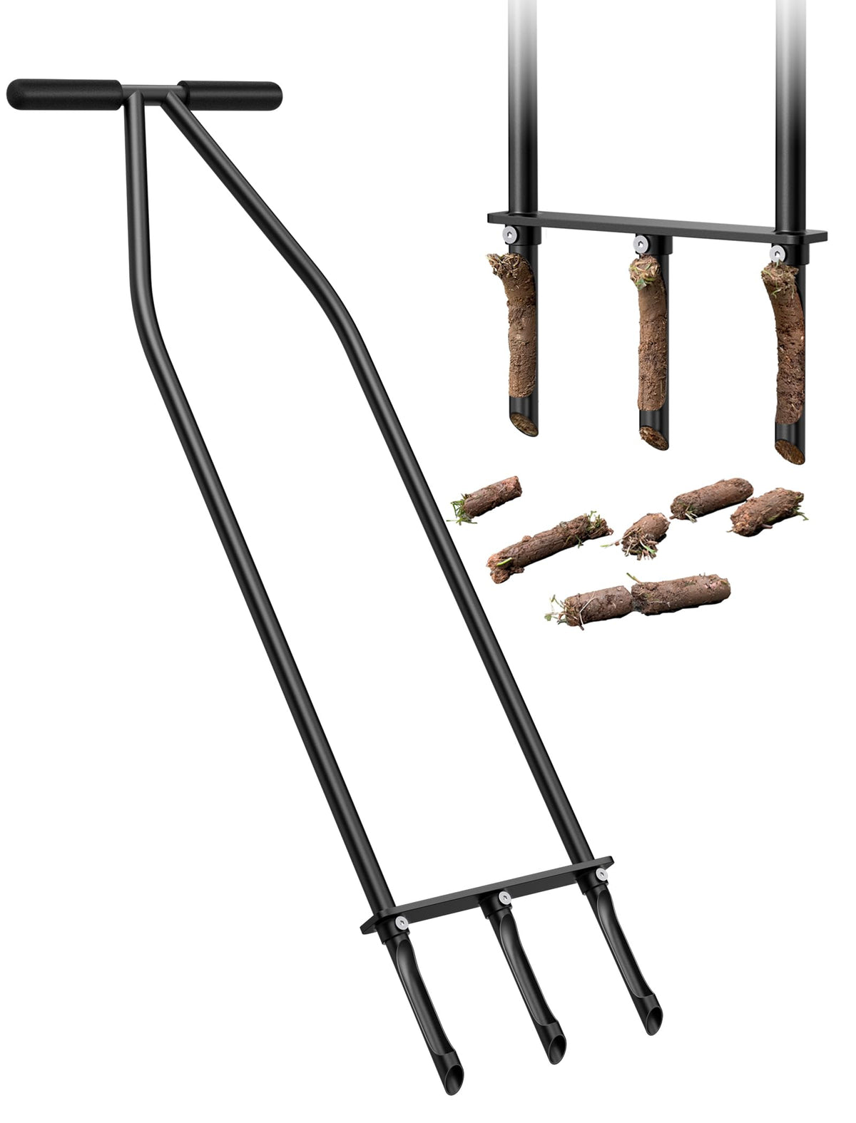 Xuperace lawn aerator with core tines loosens soil for better root access.